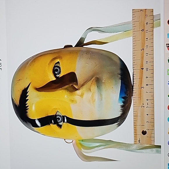 Vintage About Face Clay Art Mask Wall Art Masquerade Rare Collectible - Picture 4 of 9